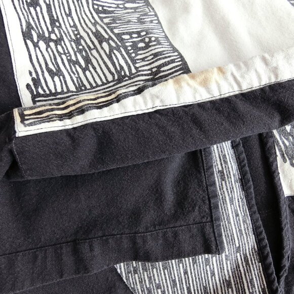 Vintage The African Star Black Cotton Kimono Jacket Faces Print One Size - Picture 6 of 8